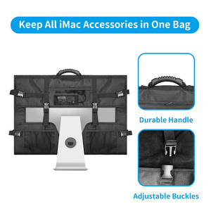 27 Inch Computer All In One Carrying Case Soft Nylon Black Travel Bag For Desktop Monitor - Product Image 2