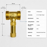 Vanne de purge automatique auto-actuée anti-gel DN32 pour pompe à chaleur à source d'air, vanne de sécurité en laiton anti-gel G1 1/4 EPDM