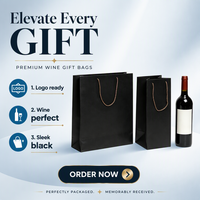 Sac cadeau réutilisable pour bouteille de vin, emballage personnalisé avec logo, sac en papier pour vin imprimé sur mesure avec poignée en corde, vente en gros
