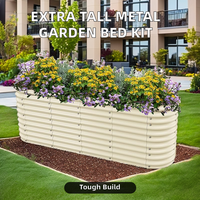 Kit de lit de jardin surélevé modulaire en métal extra haut de 32 ''avec décoration d'intérieur de pépinière design pour légumes frais!
