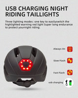 Casco de Ciclismo con Tecnología de Moldeo Integral, Luz de Seguridad, Música, Impermeable, para Bicicleta