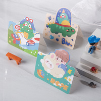 Cartes de vœux pliables 3D découpées à l'emporte-pièce, motifs astronaute, dinosaure, fusée spatiale et planète, pour enfants