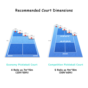 Revêtement de sol pour terrain de pickleball multisports, recyclable, imperméable, en PVC et acrylique, antidérapant, pour les salles de sport intérieures/extérieures - Product Image 3