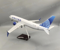 Modèle d'avion en résine de haute qualité 47CM B747MAX United Airline 1:150 avec lumières LED personnalisables, jouet unisexe