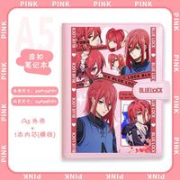 Carnet A5 en cuir avec boucle, motif Isagi Yoichi Blue Lock, ligné, à feuilles mobiles, pour écriture et loisirs créatifs, thème Anime