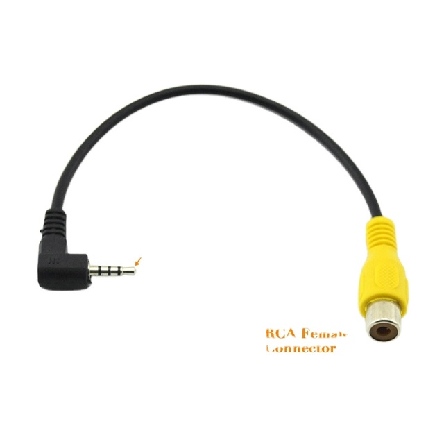 2.5mm Adaptor 190mm Length TRS Plug to RCA Female Adaptor for GPS Video Input
