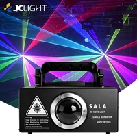Projecteur laser de scène RGB 3D animé 1W 2W 3W portable avec contrôle sans fil par application mobile DMX pour fêtes à domicile, discothèques et clubs