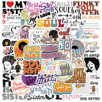 50 autocollants graffiti avec la phrase « Dear Soul Sister » pour décorer téléphone et ordinateur portable, autocollant femme « Black Melanin Poppin »