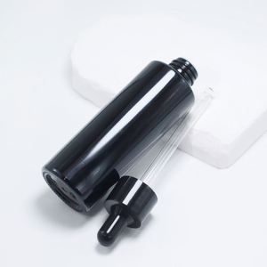 Botella de Vidrio con Gotero para Aceites Esenciales y Sueros Cosméticos, Hombro Plano, 20ml, 30ml, 40ml, 60ml, Negra, con Gotero de Bambú y Serigrafía - Product Image 2
