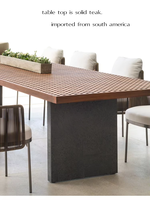 Meubles en rotin d'extérieur modernes et neufs, table à manger en teck de luxe pour l'extérieur, 8 à 10 places, ensemble de chaises en rotin pour patio et jardin
