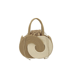 Borsa Tote Unica in Corda di Cotone Intrecciata 2026 con Chiusura a Coulisse, Grande Capacità, per Donna, Spiaggia e Uso Quotidiano - Product Image 5