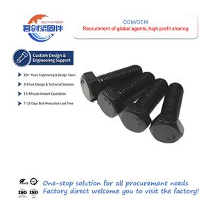 Bulloni in Acciaio Zincato Nero ad Alta Resistenza Grado 8.8 10.9 12.9 Standard DIN931/DIN933 Bulloni Esagonali M4 M8 M10 <span class=keywords><strong>M12</strong></span> - Product Image 1