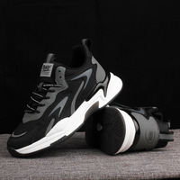 Chaussures de course et de tennis en mesh avec logo personnalisé, respirantes, de bonne qualité, chaussures de marche épaisses pour hommes