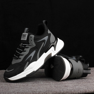 Chaussures de course et de tennis en mesh avec logo personnalisé, respirantes, de bonne qualité, chaussures de marche épaisses pour hommes - Product Image 3