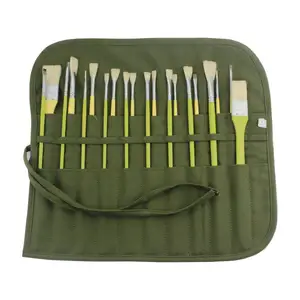 Deluxe Canvas Art Paint Brush Holder Organizer Roll-Up Case Bag - 22 Slot Pockets Carry Pouch Protect Store Pencils Pens Tools
