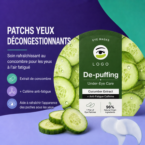 Masque Hydrogel Professionnel pour les Yeux à l'Extrait de Concombre, Réduit les Poches, Apaise et Raffermit la Peau, Idéal pour les Nuits Blanches - Product Image 2