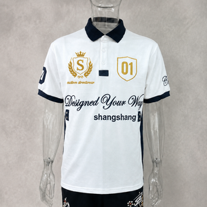 <span class=keywords><strong>T</strong></span>-<span class=keywords><strong>shirt</strong></span> <span class=keywords><strong>Polo</strong></span> Ricamata da Uomo Oversize Pesante con Collo a Contrasto - Prodotta da Guangzhou Shangshang Custom Apparel Manufacturers - Product Image 1