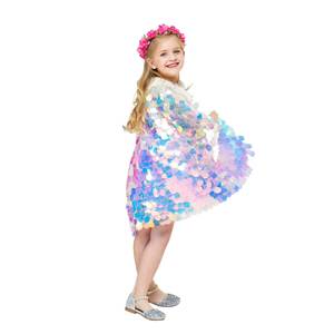 Capa de Princesa Sirena para Niñas con Lentejuelas Brillantes, Disfraz de Fantasía - Product Image 6