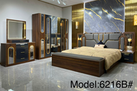 Ensemble de meubles de chambre à coucher en bois moderne, lit king size, armoire, coiffeuse, ensemble complet pour chambre à coucher