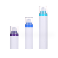 Vente en gros de flacons pompe en plastique sans air en vert violet Blue-50ml 15ml 30ml avec joint pulvérisateurs pour lotion