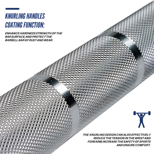 Barre de musculation chromée <span class=keywords><strong>pour</strong></span> exercices à domicile, musculation, powerlifting, capacité de charge de 2000 livres (7 pieds) - Product Image 4