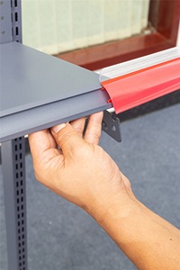 Estantes de apilamiento de almacén de alta resistencia, estante de almacenamiento ajustable para el hogar, estantes de exhibición de Metal ligero de <span class=keywords><strong>4</strong></span> niveles, laminado en frío - Product Image 5