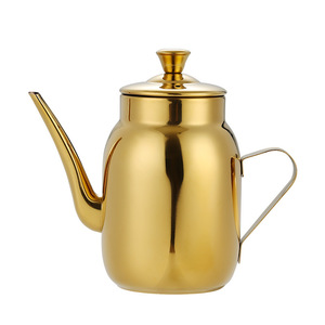 304 Stainless Steel Oil Can With Gold Spout Leak Proof For Kitchen Condiment Storage Soy Sauce <b>Bottle</b> Tea Pot - Product Image 3