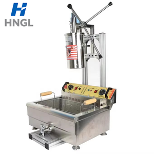 Máquina Manual para Hacer Churros sin Electricidad, Extrusora Vertical de Churros Españoles de Acero Inoxidable 304 con 6 Formas y Tolva de 5L - Product Image 1