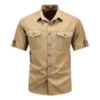 2025 été hommes à manches courtes coton chemise veste haut de gamme à la mode marque Cool ample Style décontracté simple boutonnage nouveau solide
