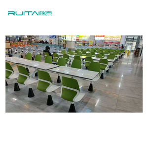 RUITAI-Juego de cantimplora duradero con mesa de plástico y sillas de PVC, muebles de comedor de cafetería para Empleados Escolares de fácil limpieza al por mayor - Product Image 5