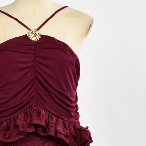 Vente directe d'usine, robe à franges 100% polyester, haute qualité, sur mesure, ODM, robe moulante en résille à franges pour femme - Product Image 4