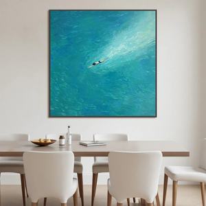 Pintura al Óleo Acrílica Minimalista con Escena Oceánica, Arte de Pared Hecho a Mano, Paisaje Natural sobre Lienzo, Decoración Artística para el Hogar y Hoteles - Product Image 4
