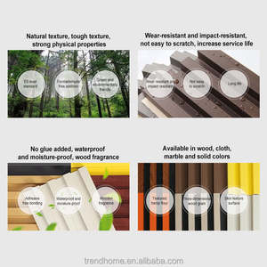 <span class=keywords><strong>Grille</strong></span> cannelée WPC panneau mural bois massif <span class=keywords><strong>PVC</strong></span> panneau à lattes revêtement intérieur extérieur pour hôtels fond décoration murale - Product Image 6