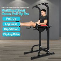 Torre de Ejercicios Multifuncional Portátil de Acero con Altura Ajustable para Entrenamiento de Fuerza en Casa: Dominadas, Flexiones, Elevación de Piernas