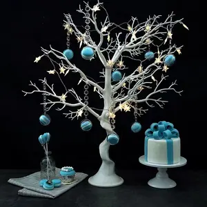 Centrotavola dell'albero di nozze dell'albero di natale del piano d'appoggio bianco rosa blu fai da te per la tavola di nozze