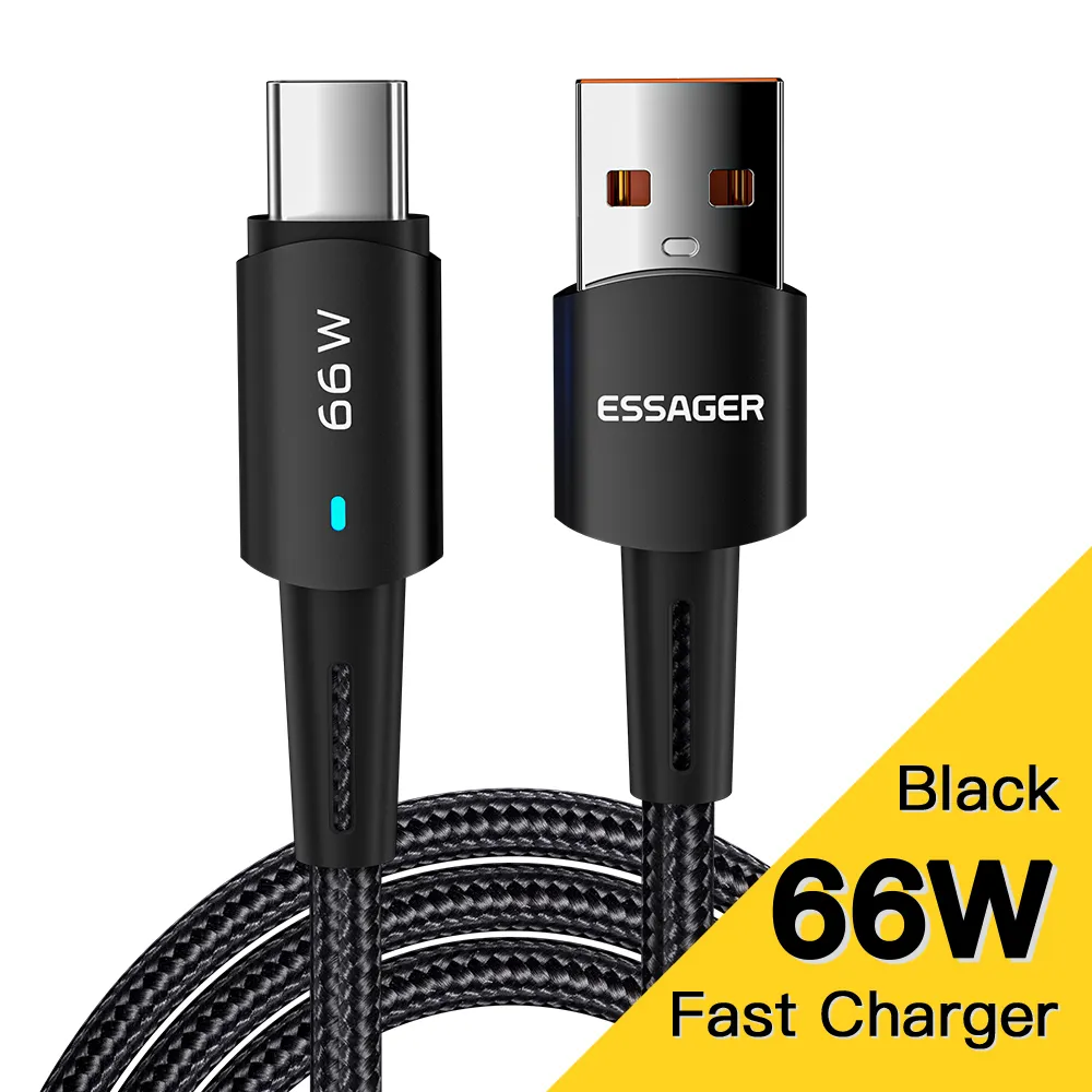 Essager 6A यूएसबी सी केबल 66W यूएसबी प्रकार सी केबल तेजी से चार्ज केबल प्रकार सी Huawei P40 प्रो के लिए मेट 30 P30 तेजी से चार्ज डाटा कॉर्ड