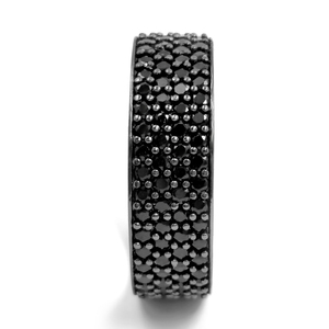 Anello in <span class=keywords><strong>Argento</strong></span> Nero con Zirconia Cubica, Trendy Anello Eternity con 4 Cerchi di Pietre per <span class=keywords><strong>Uomo</strong></span> e Donna - Product Image 3