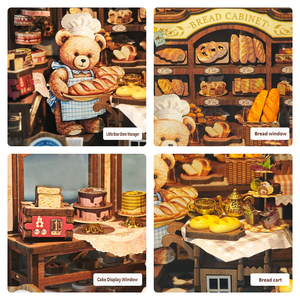 Nouveau Kit de Modélisme <span class=keywords><strong>3D</strong></span> en Bois DIY : Support de Livre Ours en Peluche et Boulangerie – Cadeau Créatif pour Adultes, Anti-Stress – Vente Flash - Product Image 6