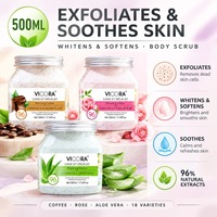VICORA 18 Styles Gommage Corporel Multicolore Multi-parfumé Exfoliant Doux Éclaircissant Nettoyant pour le Soin de la Peau du Corps