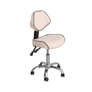 Tabouret <span class=keywords><strong>de</strong></span> Barbier et <span class=keywords><strong>de</strong></span> Salon, Chaise Pivotante pour Dentiste, Tabouret <span class=keywords><strong>de</strong></span> Pédicure avec Pompe Hydraulique Réglable et Roues - Product Image 3