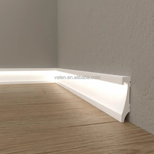 Bán buôn Dễ dàng cài đặt PS sàn bọt tường <span class=keywords><strong>TRIM</strong></span> gián tiếp chiếu sáng Ốp chân tường bảng, trang trí nội thất LED Duct Trắng ván chân tường đúc - Product Image 1