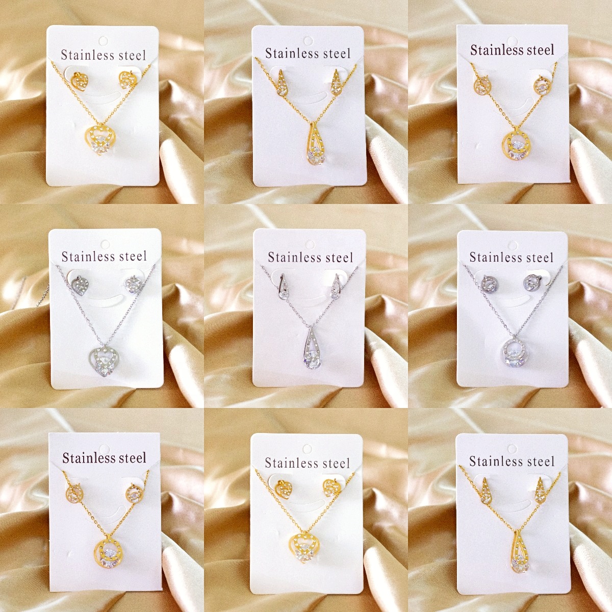 gold 18k real gold necklaces and earrings