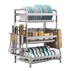 Countertop Stainless Steel <b>Dish</b> <b>Rack</b> Kitchen Accessories Storage <b>Rack</b> Dinnerware Bowls Sink <b>Rack</b> with Chopsticks Holder & Plates - Product Image 1