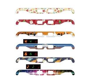 Christmas and New Years Glasses Neon Prism Paper Cardboard Fireworks Diffraction Glasses