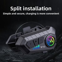 Casque de moto Bluetooth avec casque intégré, étanche, réduction du bruit, longue durée de vie de la batterie