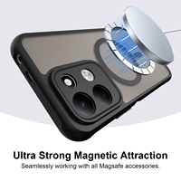 Étui magnétique pour Xiaomi Redmi 17, fin, transparent, mat, dos en PC, antichoc, protection, compatible avec la charge sans fil