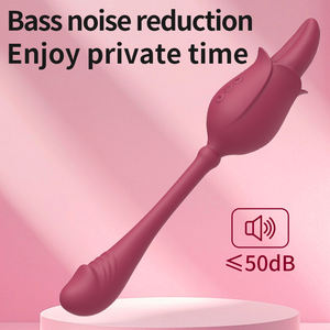 Delove Massage du vagin et du <span class=keywords><strong>sein</strong></span> Vibration forte Baguette à lécher la rose Bâton de massage Massage de la langue Gode Vibrateur Jouet adulte pour femmes - Product Image 4