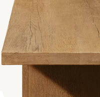 Table basse rectangulaire en chêne RH - Meuble de salon minimaliste en bois massif, durable et mobile