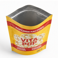Sachet Doypack Personnalisé Imprimé en Plastique pour Popcorn, Biscuits et Snacks, avec Fermeture Ziplock Scellée en Mylar
