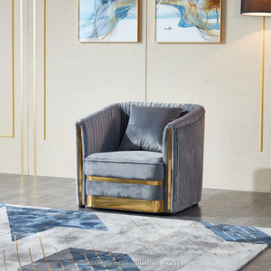 Günstige italienische 1 2 3 Sitz Stoff Sofa Set Luxus Samt grau Sofa Moderne Villa Wohnzimmer Gold Schnitt <span class=keywords><strong>Couch</strong></span> bezug Sofa Set - Product Image 2